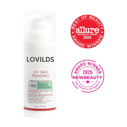 LOVILDS UV Skin Recovery Red Color Correcting Green Tint Broad Spectrum SPF 50 - Image 6