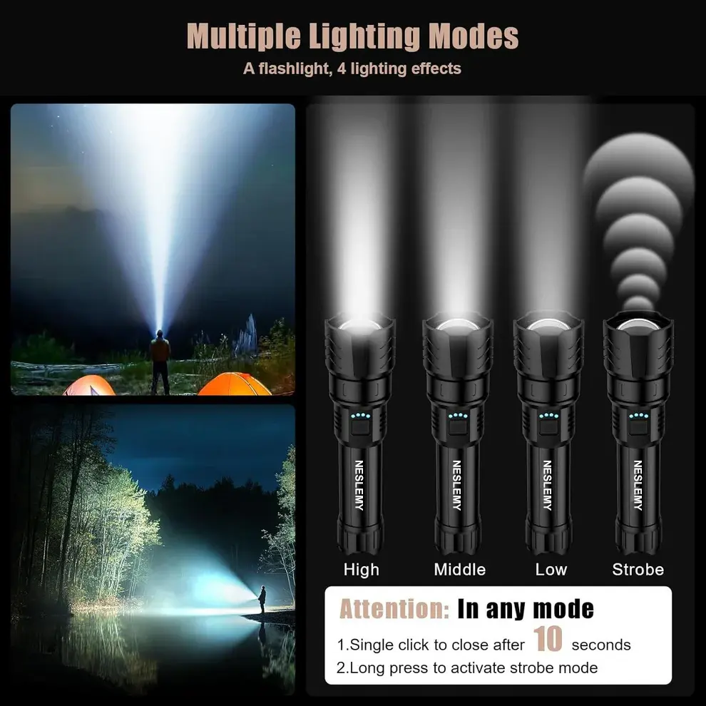 LED Flashlight – High Lumen Rechargeable Torch - Image 4