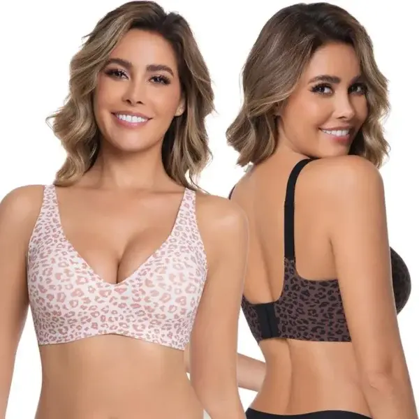 NESLEMY Wireless Womens Comfortable Wireless Bras Push Up Bralettes Seamless Tshirts Bras Deep V
