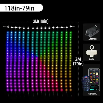 Color Waves LED Curtain Sync Lights - Image 6