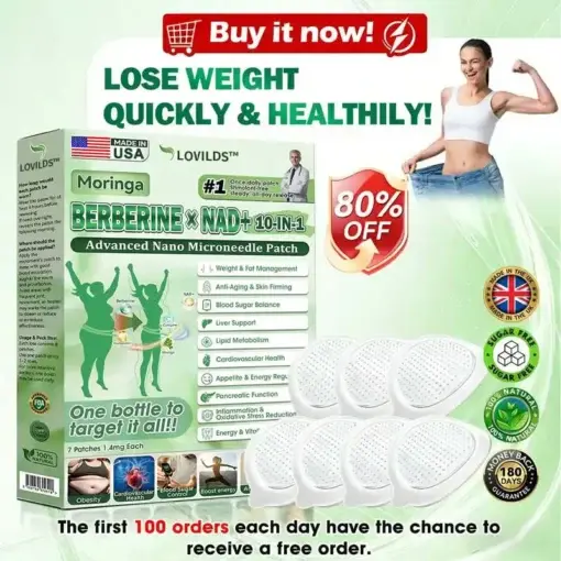 Moringa Berberine × NAD+ 𝟏𝟎-𝐢𝐧-𝟏 𝐀𝐝𝐯𝐚𝐧𝐜𝐞𝐝 𝐍𝐚𝐧𝐨 𝐌𝐢𝐜𝐫𝐨𝐧𝐞𝐞𝐝𝐥𝐞 𝐏𝐚𝐭𝐜𝐡