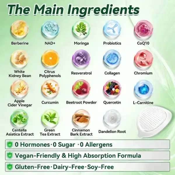 Moringa · Berberine × NAD⁺ 10-in-1 Advanced Nano Microneedle Patch - Image 3