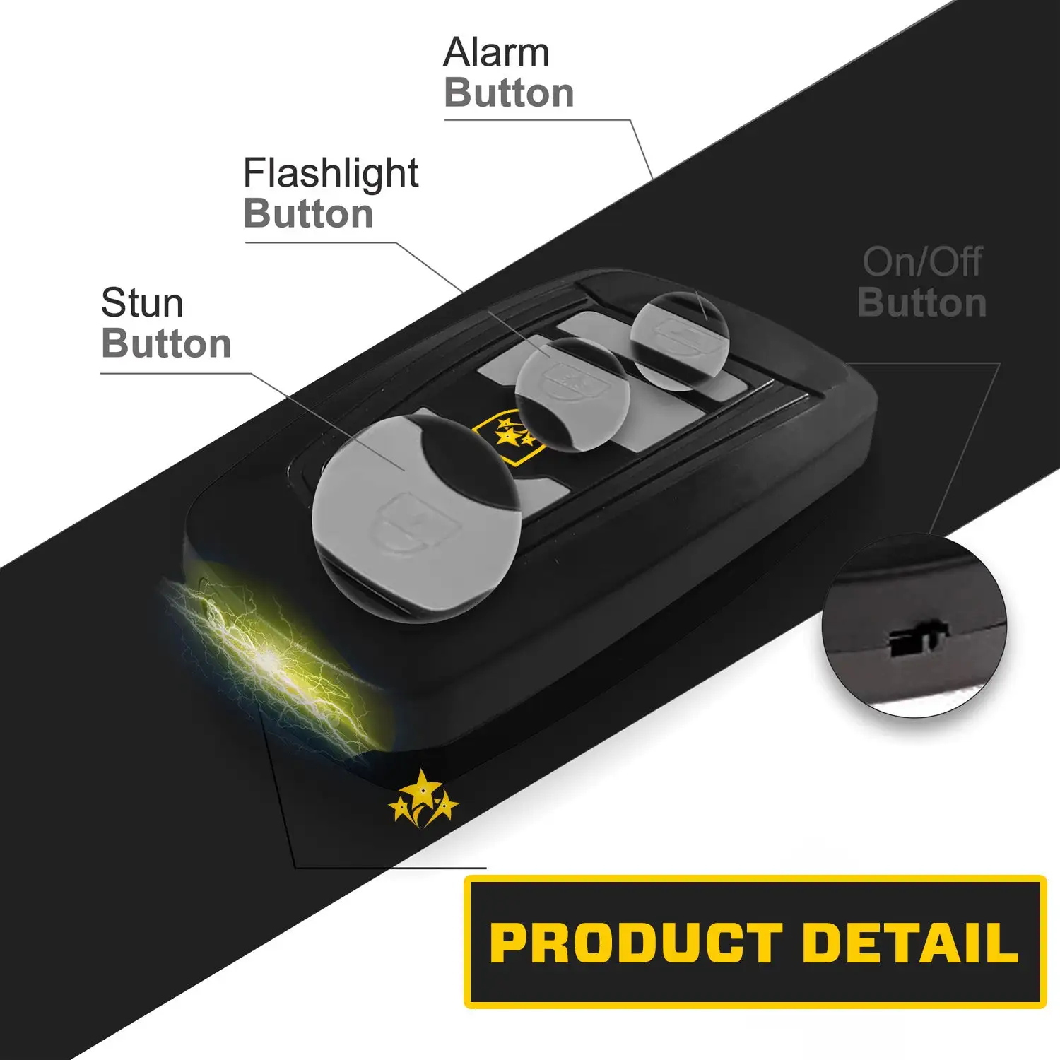 VOLTIC V77 3in1 Stun & Flashlight & Alarm Car Keychain - Image 9