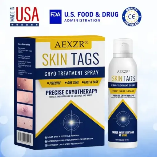 Skin Tag Cryo Treatment Spray Precision Cryo-Tech Freezes Away Skin Tags Warts in Seconds No Blades, No Pain