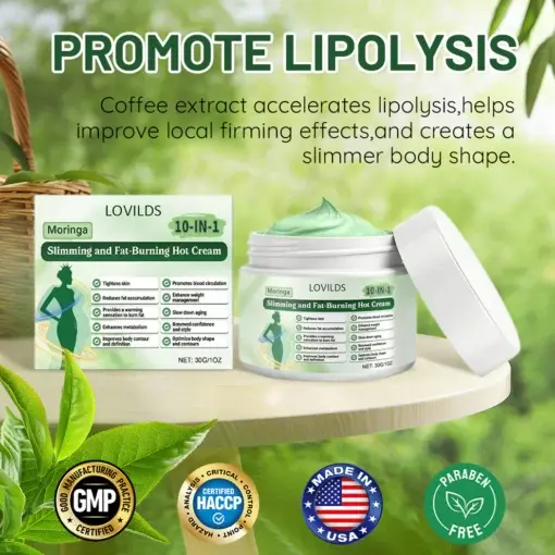 10-IN-1,Moringa-Slimming and Fat-Burning Hot Cream