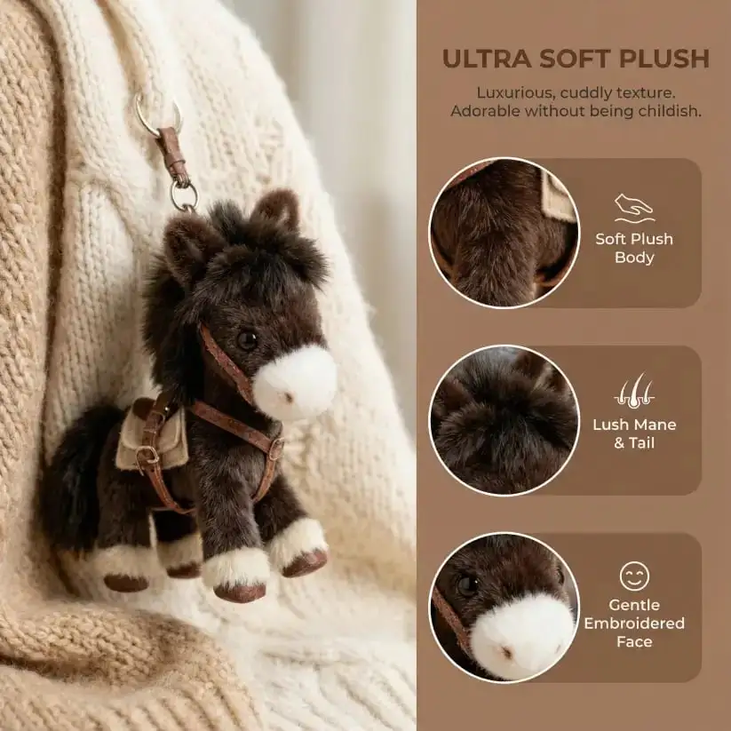 NESLEMY Plush Pony Bag Charm and Keychain - Image 3