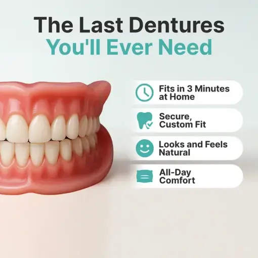 ROSOPL Easy Dentures-Boil-and-Bite Functional Denture, Self-fit at Home, Fully Adjustable for Narrow or Wide Arches, Long or Short-term Solution, Eat, Drink and Smile Confidently - Image 2