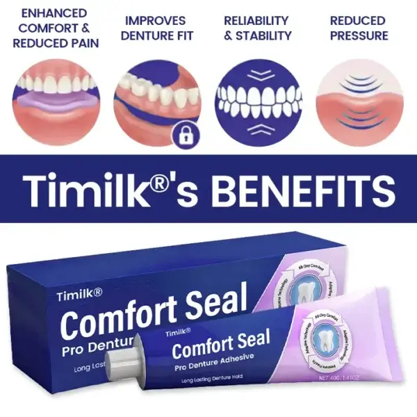 Comfort Seal Pro Denture Adhesive🦷💜FDA Certified (Clinically Proven 96- Hour Lock Hold for Secure, Comfortable & Zinc-Free Denture Fit) - Image 2
