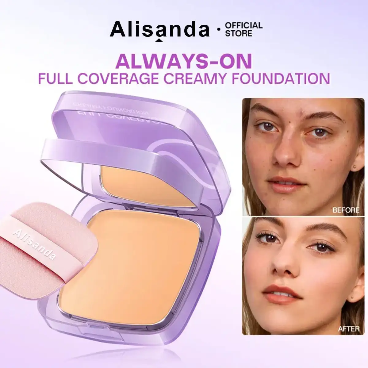 Always On Full Coverage Foundation Cream | 24H Long Lasting Waterproof Matte Full Coverage Foundation - Image 2