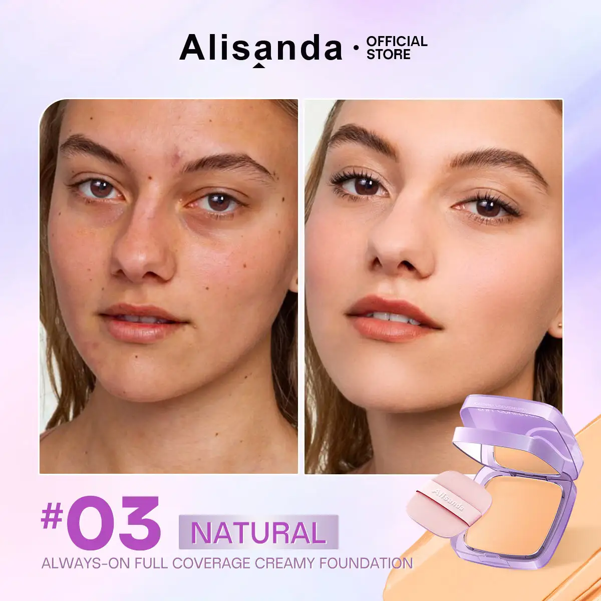 Always On Full Coverage Foundation Cream | 24H Long Lasting Waterproof Matte Full Coverage Foundation - Image 5