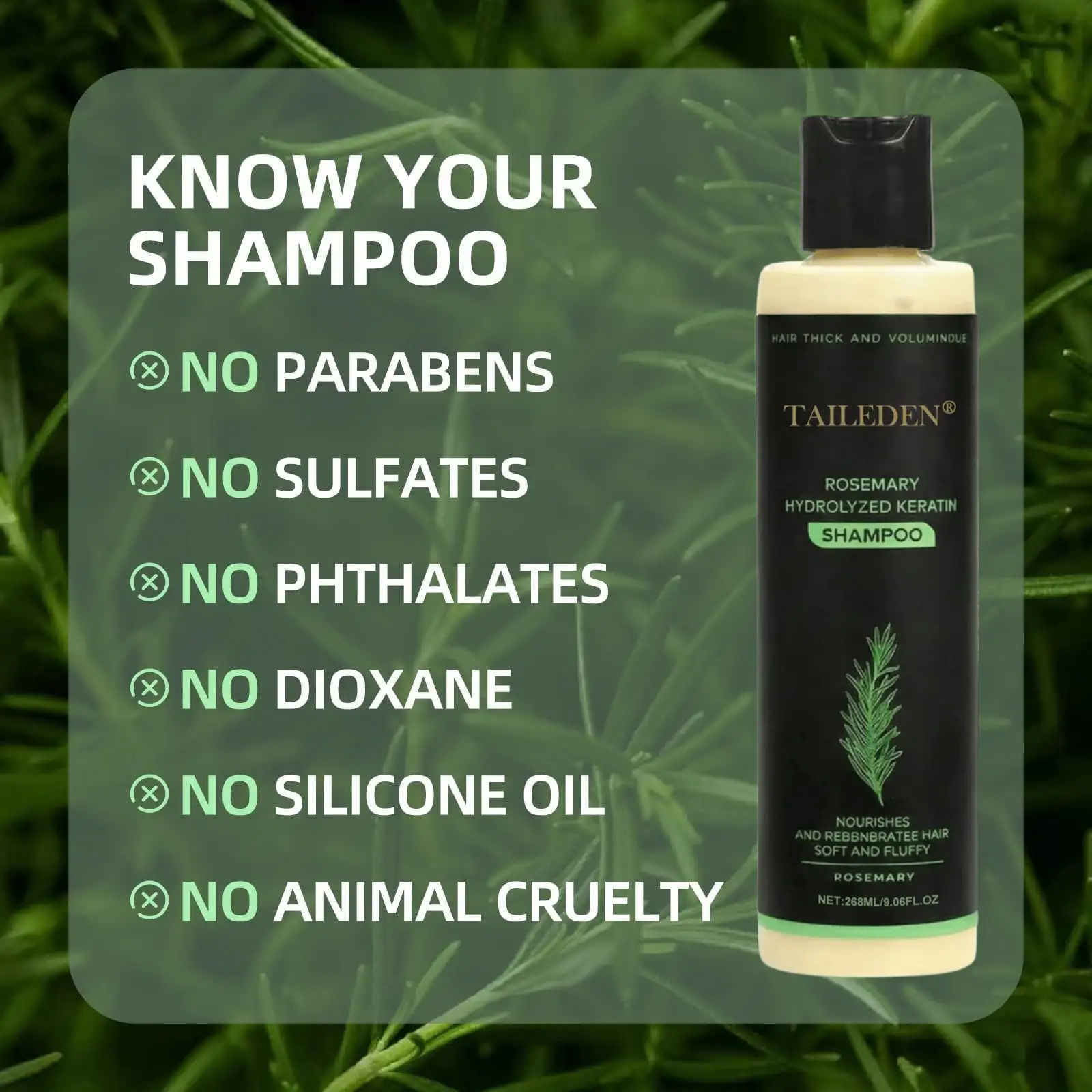 Rosemary Hydrolyzed Keratin Shampoo - Image 8