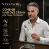 NATRAVOR Comb - In Hair DyeCream for Gray Coverage - Natural Black & Dark Brown