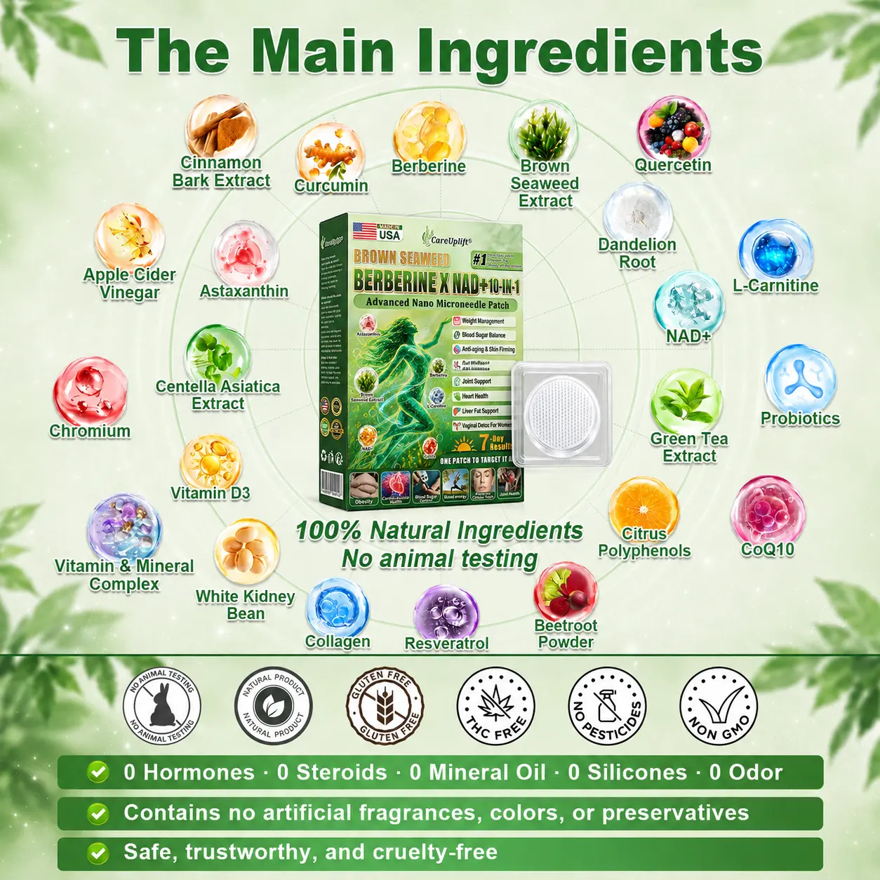 Brown Seaweed × Berberine × NAD+ 10-in-1 Nano Microneedle Nutrition Patch - Image 6