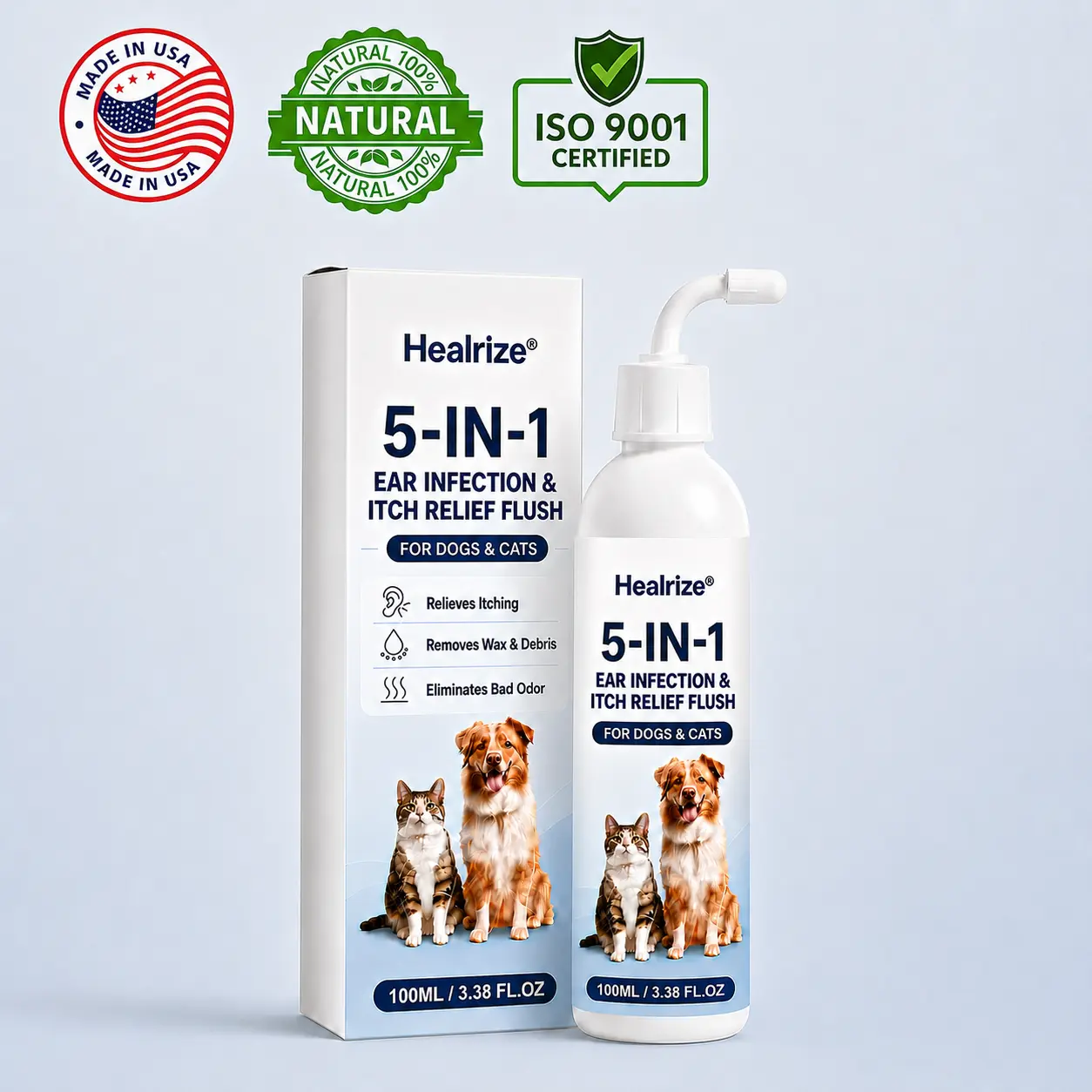 5-in-1 Ear Infection & Itch Relief Flush for Dogs & Cats